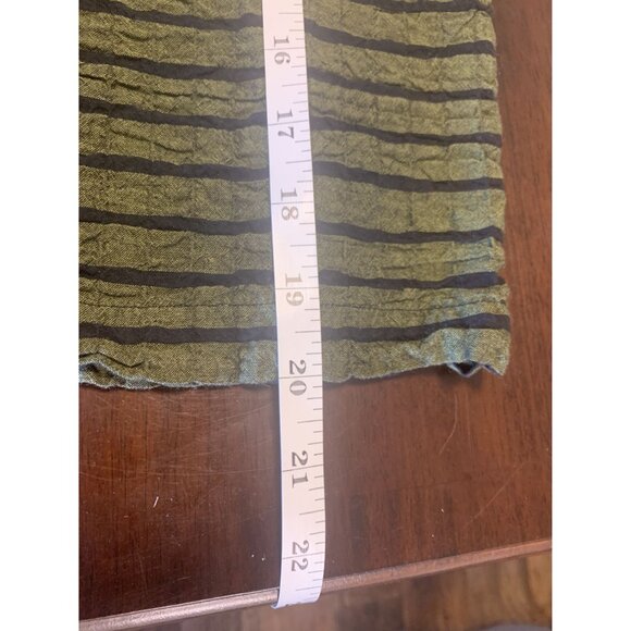 Habit Green Boxy Cotton Strip Lightweight Blouse Top Size L - Picture 8 of 10